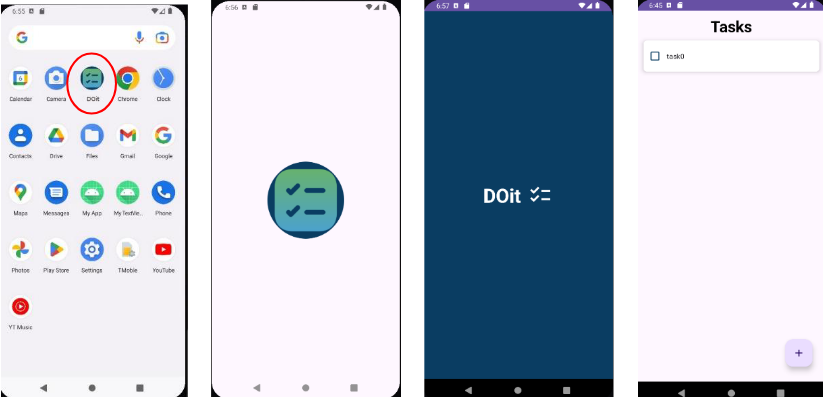 Screenshot of Task Manager Android App